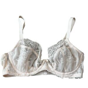 Panache Ava Side Support Plunge Lace Underwire Bra 32DD White Ivory